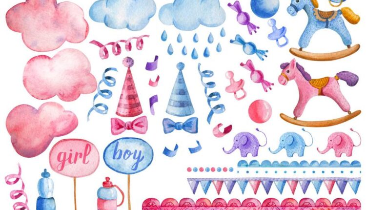 عکس png آبرنگی با موضوع کودک و نوزاد   Watercolor Baby