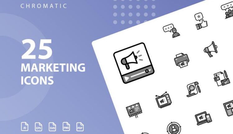 مجموعه آیکون دیجیتال مارکتینگ   Marketing Icons Bundle