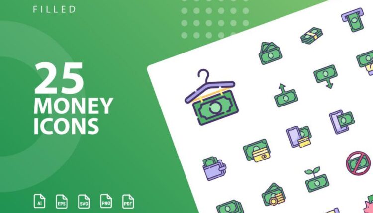 مجموعه کاربردی آیکون های پول و امور مالی   Money Icons Pack