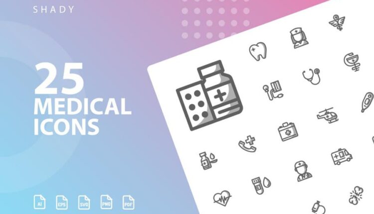 مجموعه 50 تایی آیکون پزشکی و دارویی   Medical Icons Bundle
