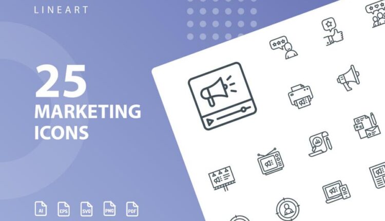 مجموعه آیکون دیجیتال مارکتینگ   Marketing Icons Bundle