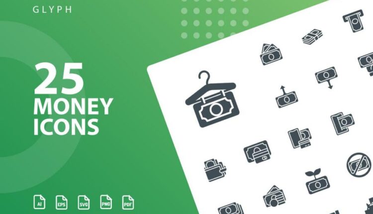 مجموعه کاربردی آیکون های پول و امور مالی   Money Icons Pack