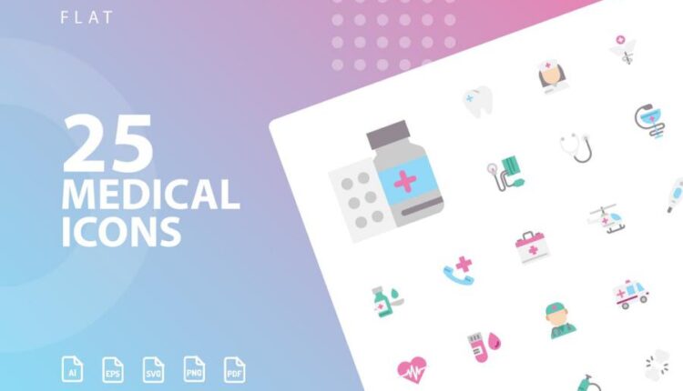مجموعه 50 تایی آیکون پزشکی و دارویی   Medical Icons Bundle