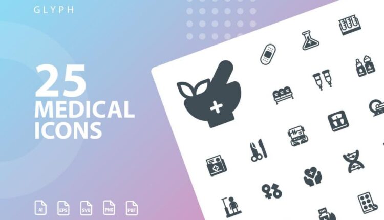 مجموعه 50 تایی آیکون پزشکی و دارویی   Medical Icons Bundle