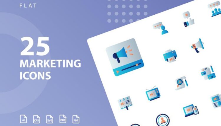 مجموعه آیکون دیجیتال مارکتینگ   Marketing Icons Bundle