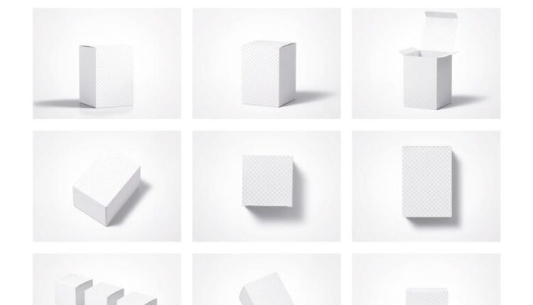 موکاپ جعبه مقوایی مکعب مستطیل   Box Mockup Rectangle