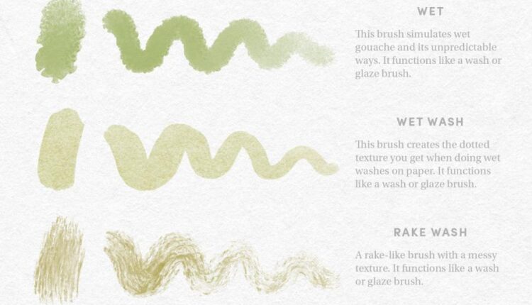 مجموعه براش گواش برای نرم افزار Procreate