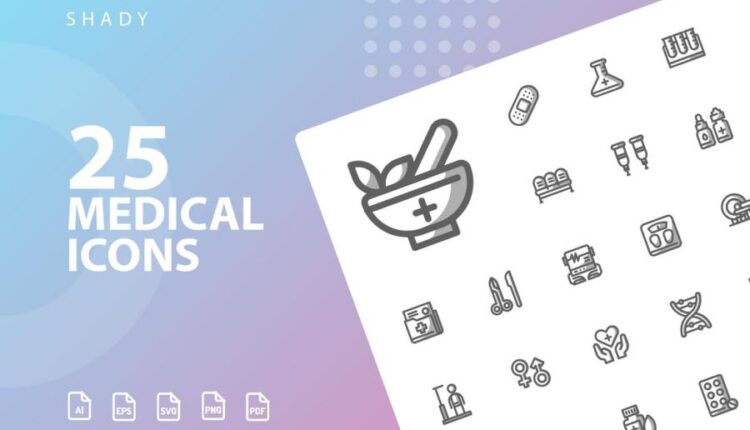 مجموعه 50 تایی آیکون پزشکی و دارویی   Medical Icons Bundle