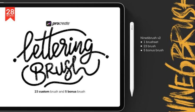مجموعه 38 فونت و 2 براش برای Procreate