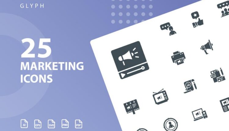 مجموعه آیکون دیجیتال مارکتینگ   Marketing Icons Bundle