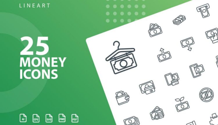 مجموعه کاربردی آیکون های پول و امور مالی   Money Icons Pack
