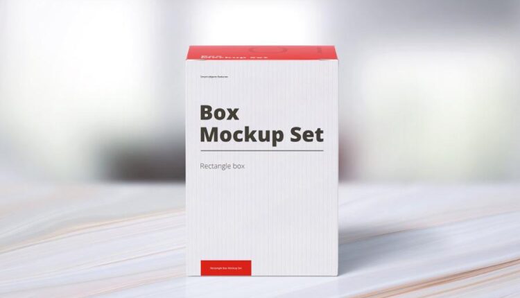 موکاپ جعبه مقوایی مکعب مستطیل   Box Mockup Rectangle