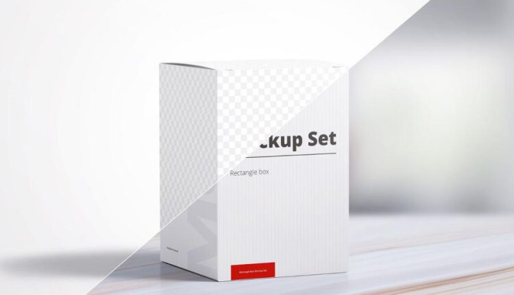 موکاپ جعبه مقوایی مکعب مستطیل   Box Mockup Rectangle