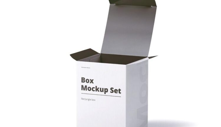 موکاپ جعبه مقوایی مکعب مستطیل   Box Mockup Rectangle