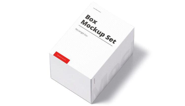 موکاپ جعبه مقوایی مکعب مستطیل   Box Mockup Rectangle