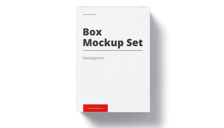 موکاپ جعبه مقوایی مکعب مستطیل   Box Mockup Rectangle