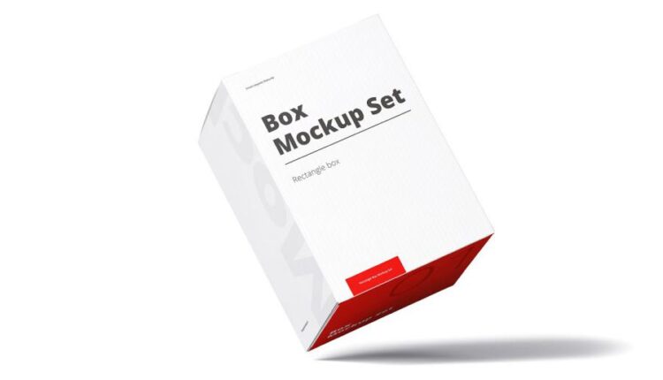 موکاپ جعبه مقوایی مکعب مستطیل   Box Mockup Rectangle