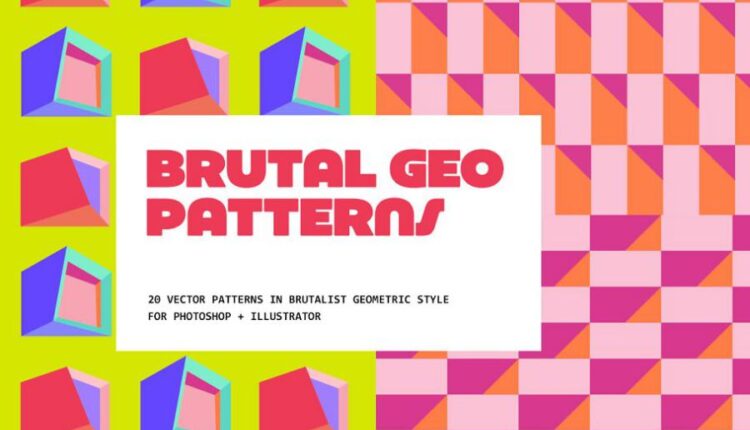 اشکال هندسی و انتزاعی نا منظم   Brutal Geo Patterns