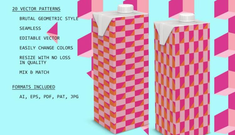 اشکال هندسی و انتزاعی نا منظم   Brutal Geo Patterns