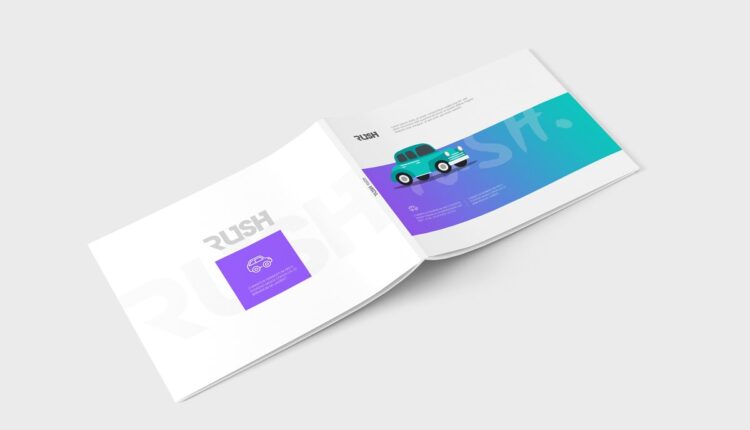 موکاپ مجله و کاتالوگ افقی   Magazine Mock Up