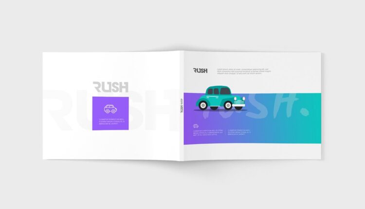 موکاپ مجله و کاتالوگ افقی   Magazine Mock Up