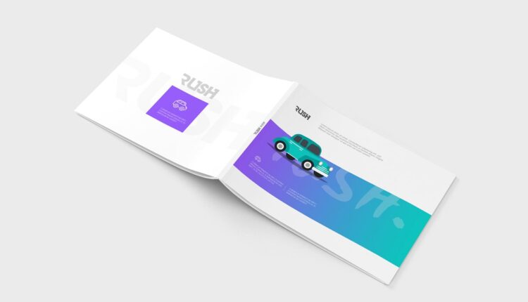 موکاپ مجله و کاتالوگ افقی   Magazine Mock Up