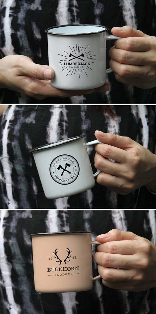 موکاپ ماگ و لیوان سرامیکی Adventure Enamel Mug Mockup
