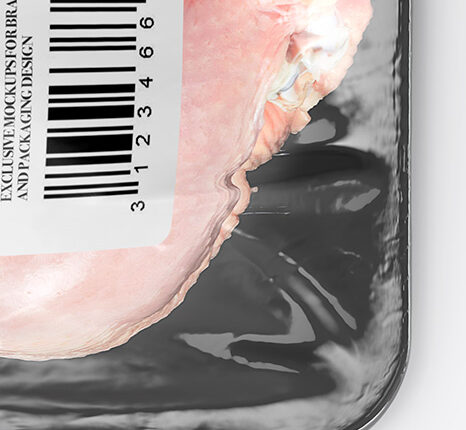 موکاپ مرغ آماده بسته بندی شده   Raw Chicken Mockup