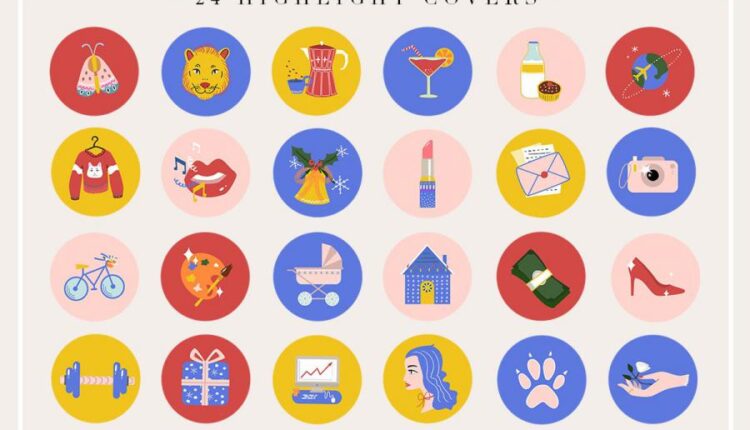 24 آیکون هایلایت استوری اینستاگرام    Cartoon Highlight Icon