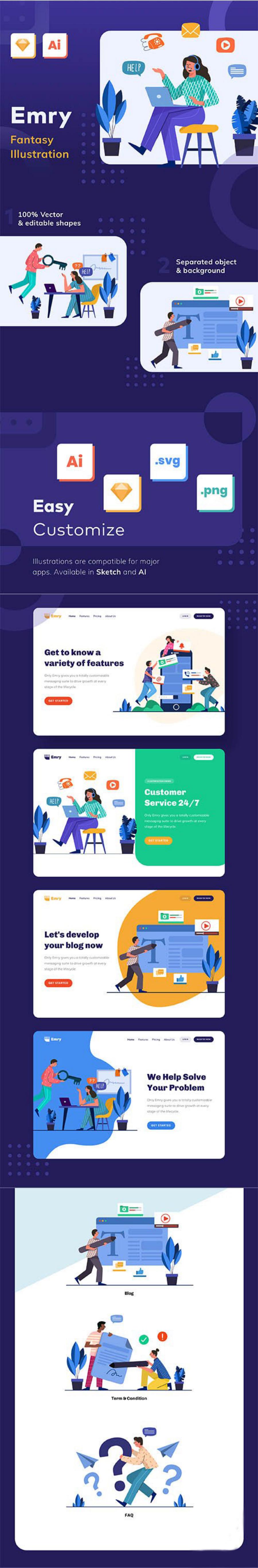 تصویرسازی های فانتزی مدرن برای فضای وب Emry Fantasy