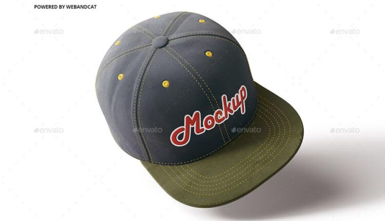موکاپ کلاه کپ از زاویه بالا   Snapback Cap Mockup