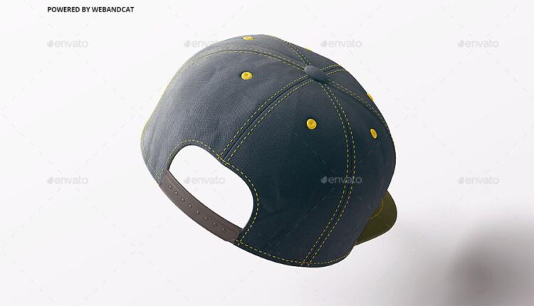 موکاپ کلاه کپ از زاویه بالا   Snapback Cap Mockup