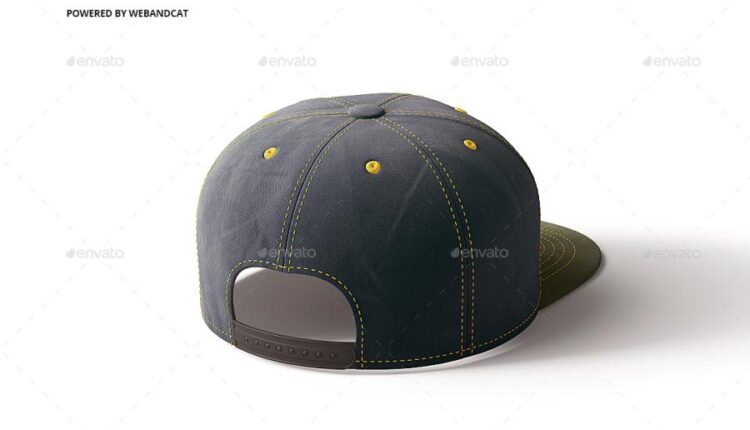موکاپ کلاه کپ از زاویه بالا   Snapback Cap Mockup