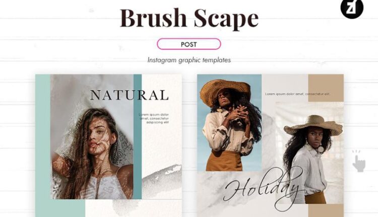 قالب های آماده شبکه اجتماعی اینستاگرام   Brush scape social media