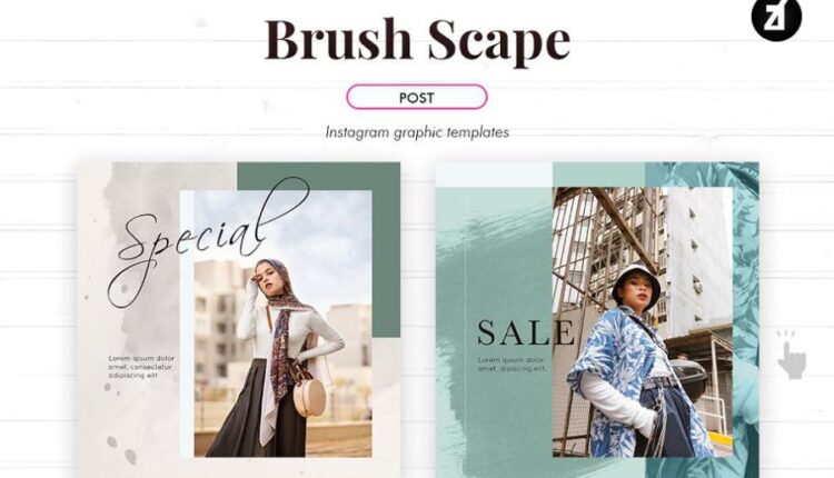 قالب های آماده شبکه اجتماعی اینستاگرام   Brush scape social media