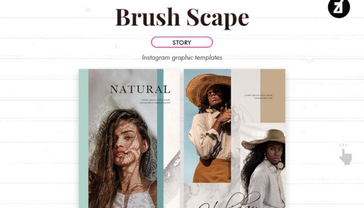 قالب های آماده شبکه اجتماعی اینستاگرام   Brush scape social media