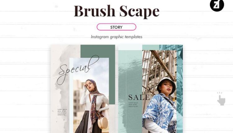 قالب های آماده شبکه اجتماعی اینستاگرام   Brush scape social media
