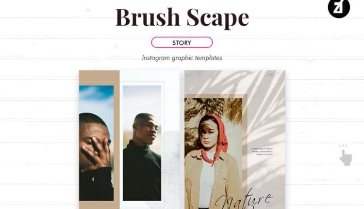 قالب های آماده شبکه اجتماعی اینستاگرام   Brush scape social media