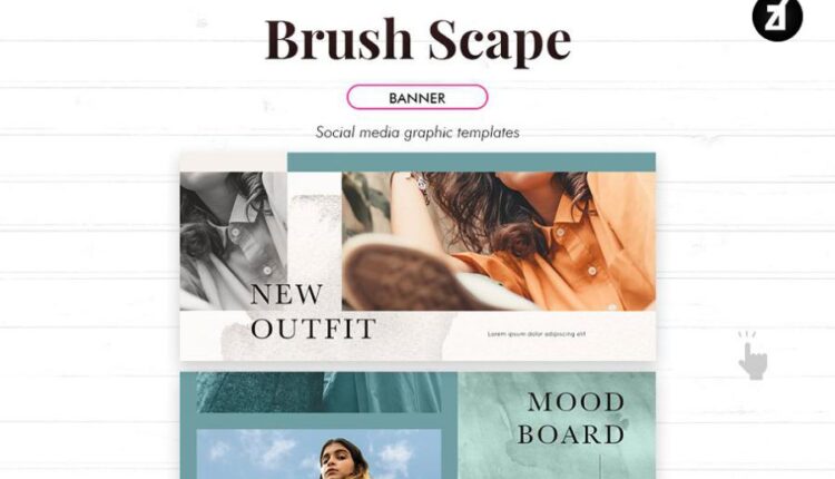 قالب های آماده شبکه اجتماعی اینستاگرام   Brush scape social media