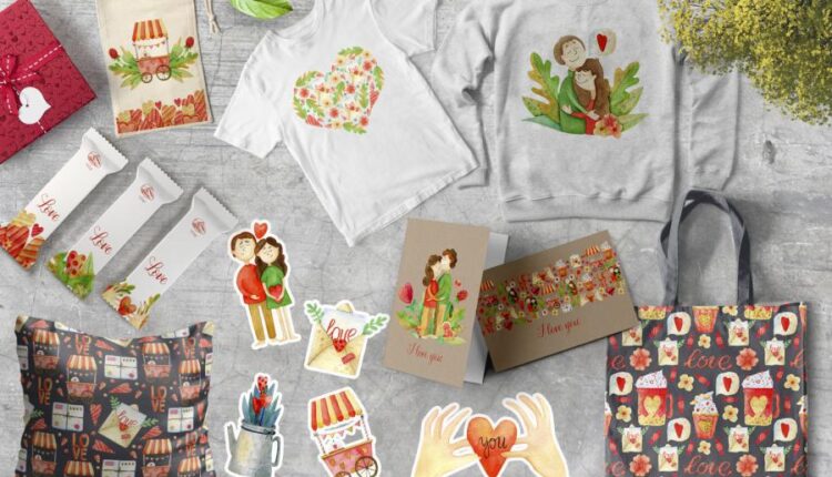 عکس PNG آبرنگی روز ولنتاین   Valentines Day Watercolor