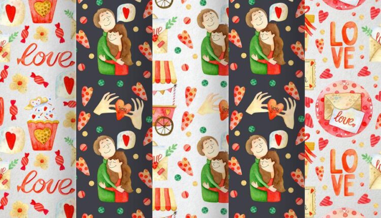 عکس PNG آبرنگی روز ولنتاین   Valentines Day Watercolor