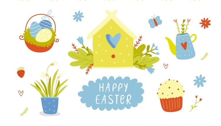 وکتور تصویرسازی شده خرگوش   Happy Vector Set With Bunny