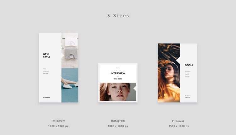 قالب پست و استوری اینستاگرام بوش   Bosh Social Media Pack