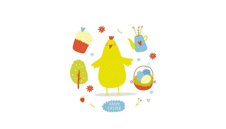 وکتور تصویرسازی شده خرگوش   Happy Vector Set With Bunny