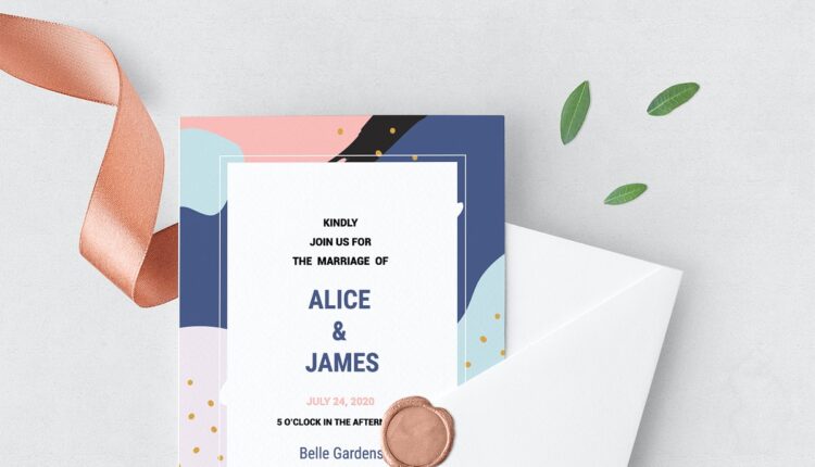 مجموعه فایل های طراحی انتزاعی ممفیس   Memphis Invitation Set