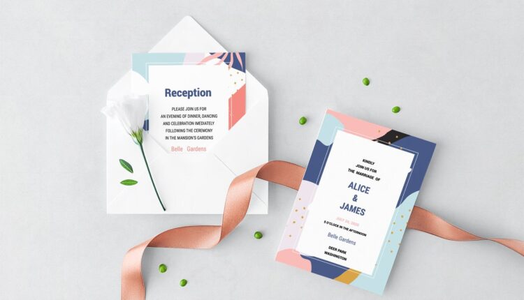 مجموعه فایل های طراحی انتزاعی ممفیس   Memphis Invitation Set