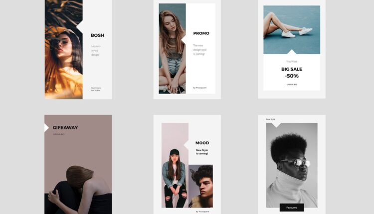 قالب پست و استوری اینستاگرام بوش   Bosh Social Media Pack