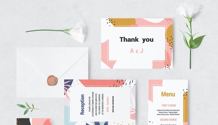 مجموعه فایل های طراحی انتزاعی ممفیس   Memphis Invitation Set