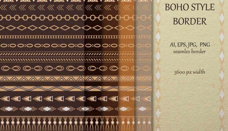 13 طرح وکتور قاب   Boho Style Border
