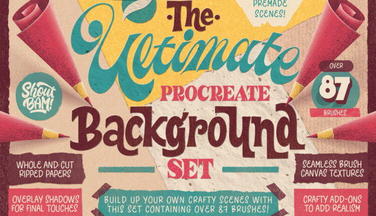 مجموعه پس زمینه و 87 براش Background Set   Procreate